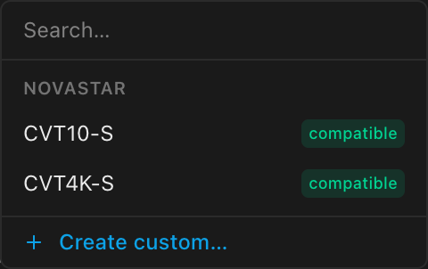 The Add switch picker showing only compatible switches, each with a green compatible badge