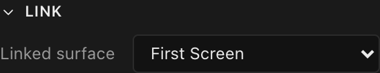 The screen's Link section with a linked surface selected