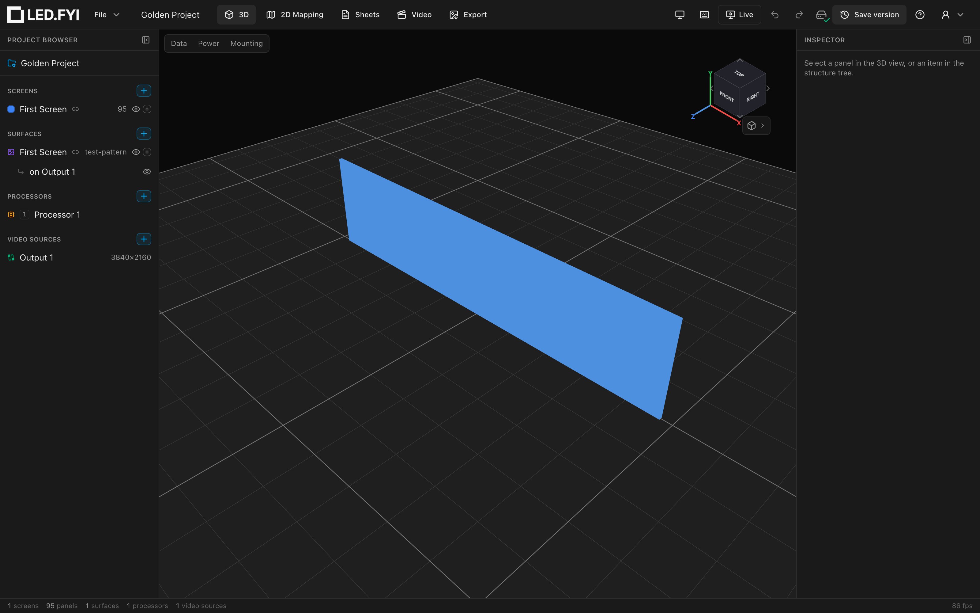 The wall in the Unshaded render style: one flat slab of the screen's colour